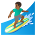 man surfing, medium-dark skin tone